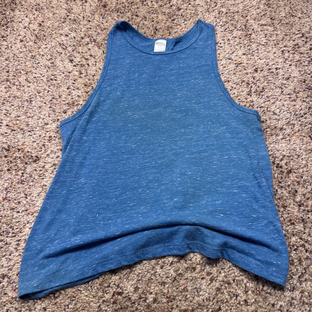 Victoria Sport Blue Marled Knit Tie Back Tank Top Women's‎ Size S